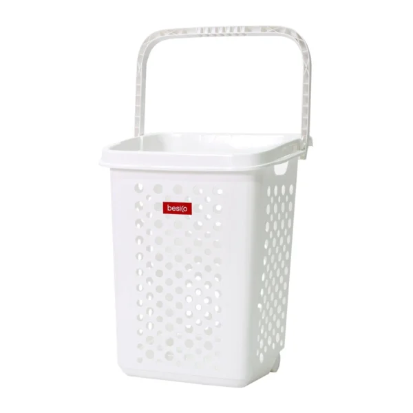 ตะกร้าพลาสติก แบบมีล้อลาก รุ่น 5025 สีขาว